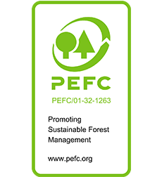 The official PEFC logo for Promoting Sustainable Forest Management.