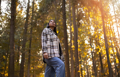 low-angle-woman-exploring-nature